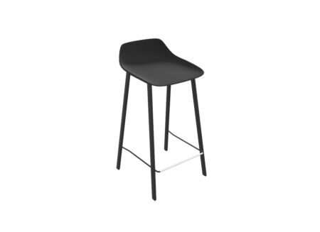 Barstoel Louis ZH65cm - kunststof - zwart