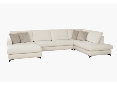 Hoeksalon Izmir 378x230cm - stof - greige