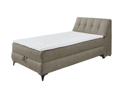 Bedbox Atlantis 120x200cm - stof  - espresso met opbergruimte