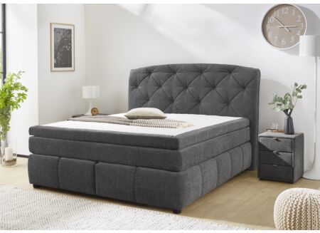Boxspring Mila Mix 180x200cm stof donkergrijs