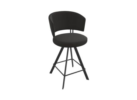Barstoel Allure ZH65cm - lederlook - zwart onyx