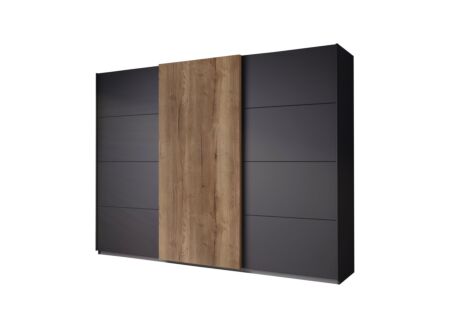 Schuifdeurkast 271cm - decor - metallic grijs