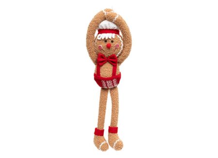 Kerstdecoratie Peperkoekman H51cm - stof - bruin Kerstdecoratie Peperkoekman H51cm - stof - bruin