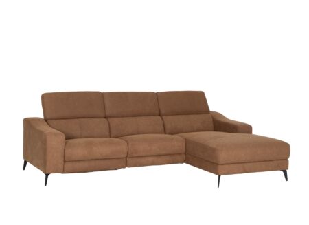 Hoeksalon Mana 272x174cm - stof - cognac