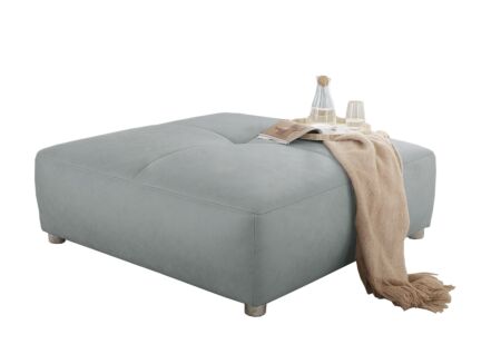 Poef Gulliver 126x126cm stof lichtblauw