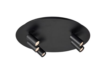 Spot 5xGU4 - aluminium - noir