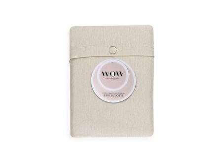 Nappe Wow Ø180cm - coton & lin - essence ivory