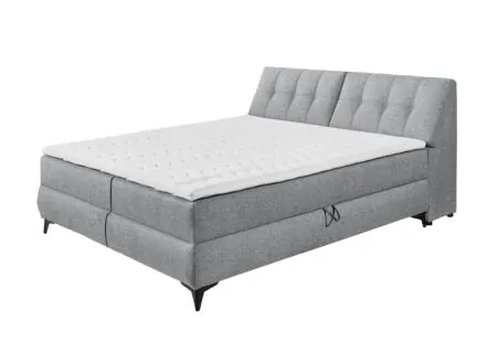 Hoofdfoto - Bedbox Atlantis 180x200cm - stof - grijs met opbergruimte