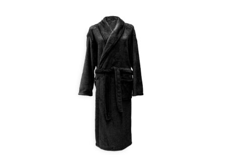 Badjas M flanel deep black