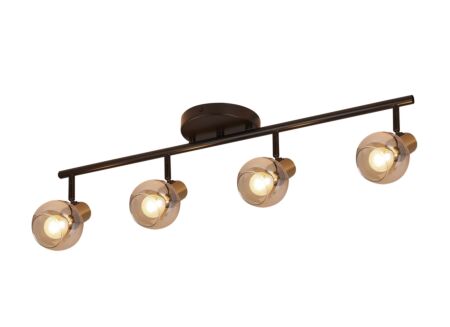 Plafondlamp 79x18cm amber glas