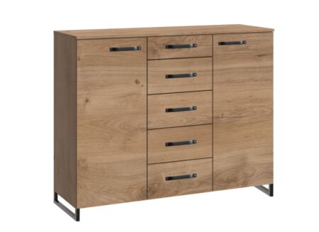 Commode Detroit 139x41x102cm - decor - plankeneiche/raw steel
