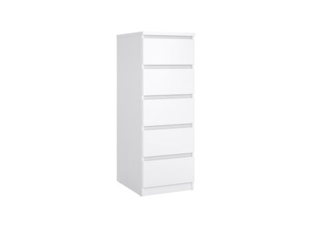 Ladekast Naia 41x50x111cm - melamine - wit hoogglans