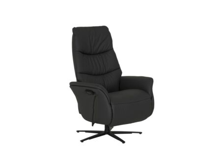 Relaxzetel 7051.76V+Z60 elektrisch - leder - zwart met medium zithoogte- en diepte en tilfunctie
