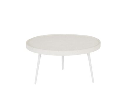 Salontafel Rhea Ø70cm - gerecycleerd marmerpoeder - wit