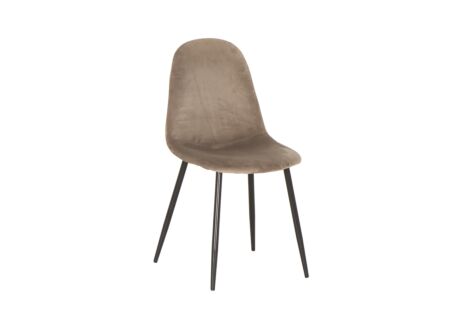 Stoel Charlton 44x53x87cm - fluweel - taupe