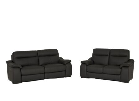 Zetel Final 2,5+2-zit - leder - shalegrey met relax