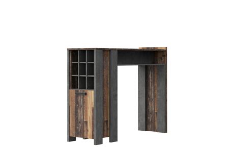 Bartafel Clif 152x47cm - meubelplaat - old wood/beton