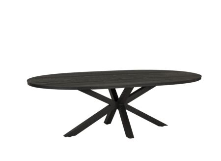 Tafel Mauri 250x128cm - eik massief - zwart