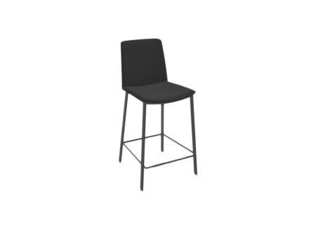 Barstoel Primera ZH65cm - lederlook - zwart
