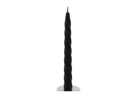 Kaars Gedraaid zwart set of 4