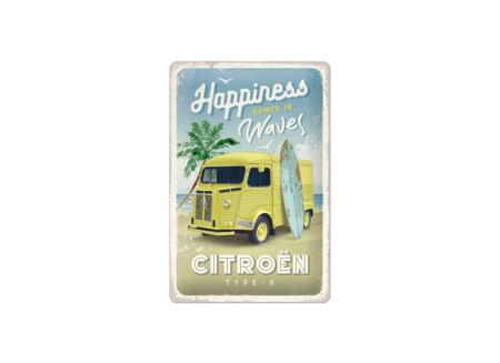 Plakkaat 20x30cm Happiness Comes In Waves