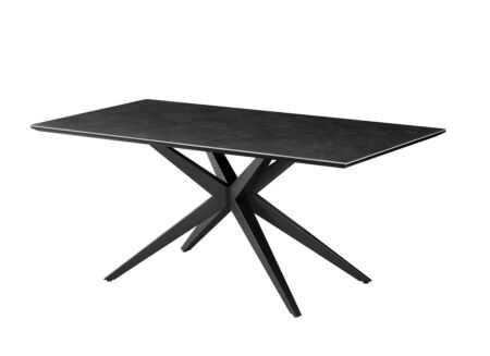 Tafel Sapphire 180x90cm - MDF & metaal - donkergrijs
