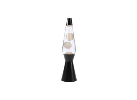Lavalamp White Wax Color Changing - glas & metaal - zwart/wit