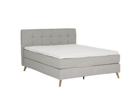 Boxspring Box skagen Sting 180x200cm stof lichtgrijs