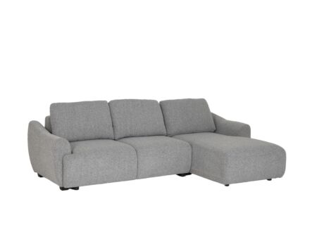 Hoeksalon Appia 269x169cm - stof - grijs met bedfunctie en opbergruimte