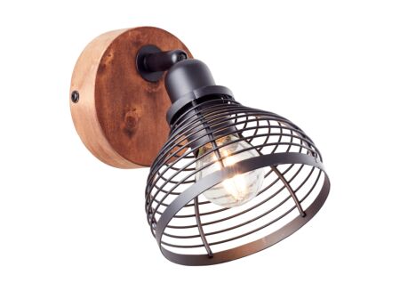 Wandlamp Avia zwart bruin 40W E14