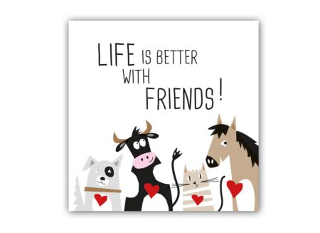 Serviette Life is better with friends 33x33cm multicolor 20 stuks