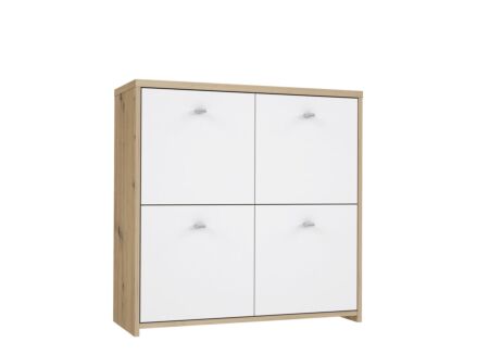 Kast Best Chest 77x30x78cm - meubelplaat - artisan eik/wit