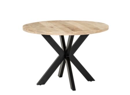 Ronde tafel Vergilio Ø110x76cm - mango massief - bruin & zwart