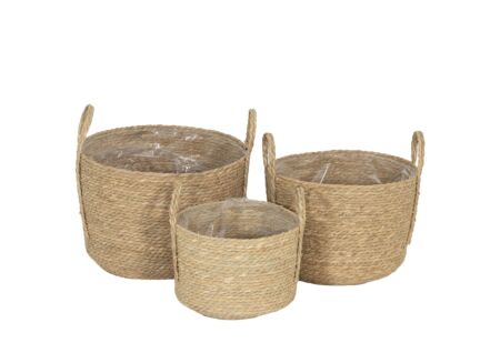 Opbergmand Miren set van 3 - zeegras - naturel
