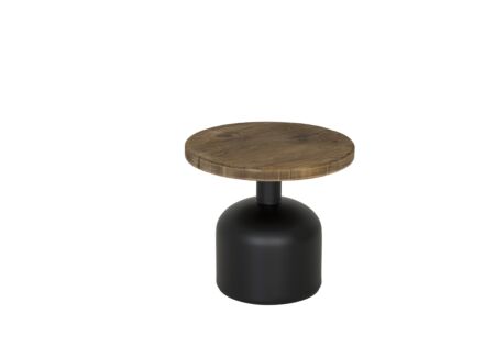 Salontafel Navarino &Oslash;50cm - gerecycleerd den massief & ijzer - naturel/zwart