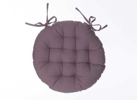 Stoelkussen Ø38cm - katoen - taupe grijs