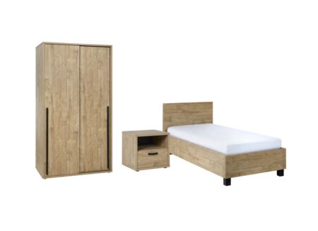 Kinderkamer Casper met bed 90x200cm - schuifdeurkast 120cm
