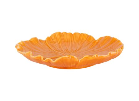 Schaal Bloem 15,8x15,5x2,8cm - keramiek - oranje