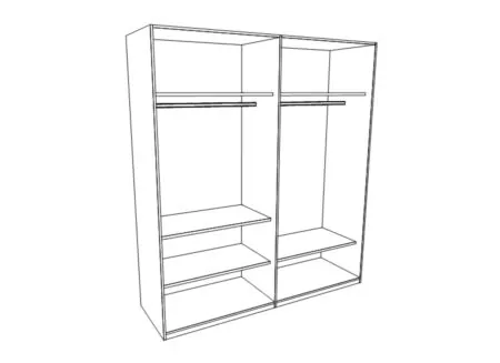 Indeling - Schuifdeurkast Helga1 200cm - decor - moonlight eik