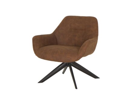 Draaifauteuil Catalano 80x75x78cm - stof - cognac