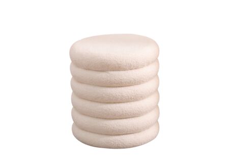 Poef Drunk Ø38cm - stof - wit