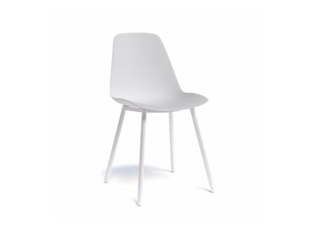 Kuipstoel Claudio  44x53.5x80,5cm - staal/polypropyleen -wit