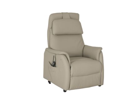 Relaxzetel Vincenzo elekrisch - leder en lederlook - mushroom