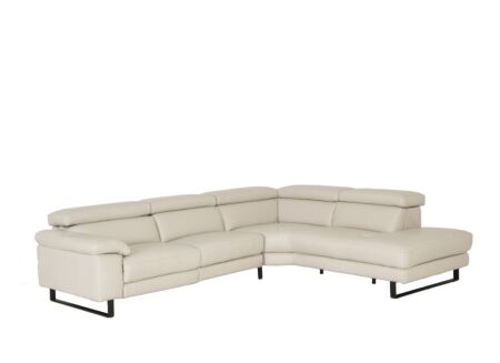 Hoeksalon Uran 292x237cm - leder - wit