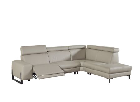 Hoeksalon Durham 304x230cm - stof - lichtgrijs met relax