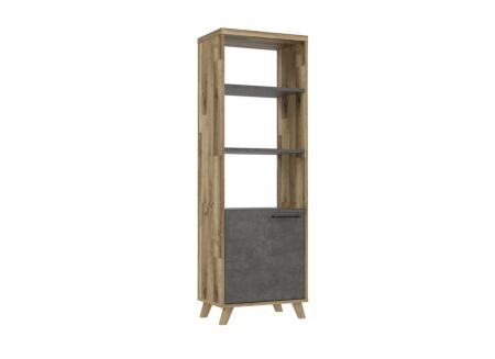 Boekenkast Ricciano 65x42x191cm - meubelplaat - eik/beton
