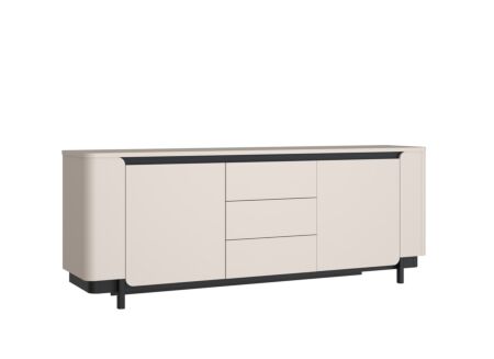 Dressoir Vodol 205cm - meubelplaat - zand/zwart