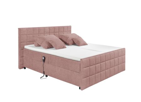 Lit box Gabun 180x200cm - tissu - flamingo électrique