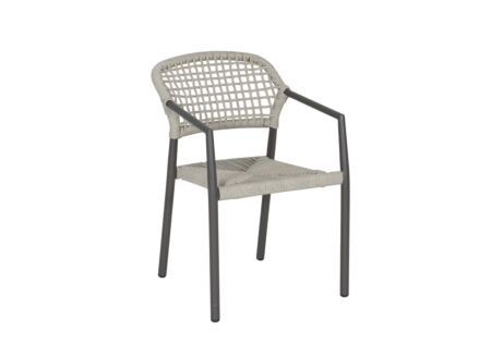 Tuinstoel Porto 58x54x82cm - rotan & aluminium - bruin