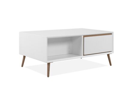 Salontafel Arona 94x55cm met opbergruimte - melamine - wit